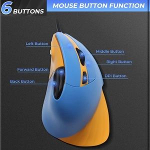 Vertical Ergonomic 89g Lightweight Optical Mouse, Wired RGB Gaming Mouse